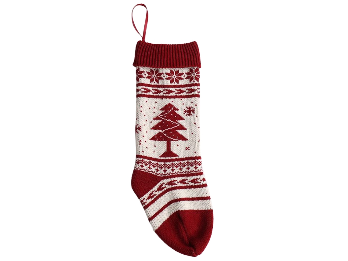 Meia De Natal Decorativa Com Floco De Neve Para Pendurar Na Sacola De Presente.-aquaforge