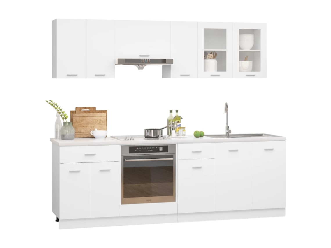 Kitchen Cabinet Set, Kitchen Cabinet Sets Vidaxl Branco Madeira Processada (n/a)