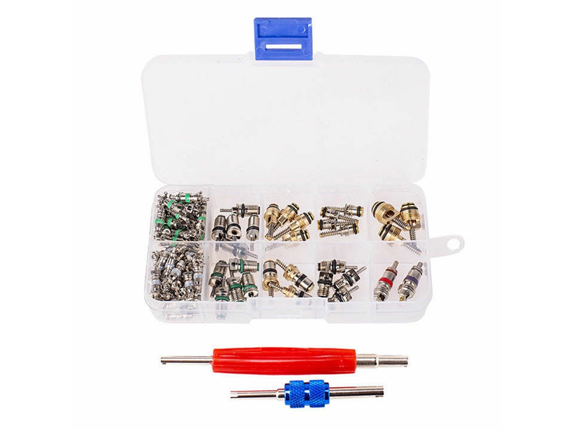 Kit De 102 Piezas Para Válvulas De A/c R134a/r12, Core Y Herramienta Extractora 1/4'' 5/16''