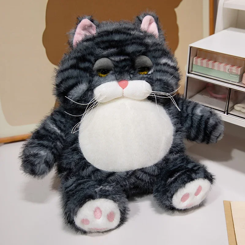 Gato de Pelúcia Gordinho e Macio, Decoração de Quarto MDUG (cinza Escuro, 25 Cm)