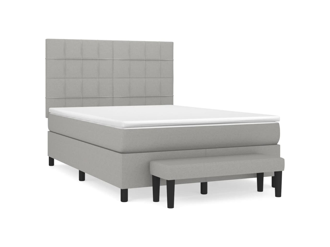 Box Spring Bed, Box Spring Beds Vidaxl Cinzeto Tecido (140 X 200 Cm)