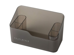 Organizador De Maquiagem De Plástico Transparente Pequeno Para Mesa De Banheiro, Preto