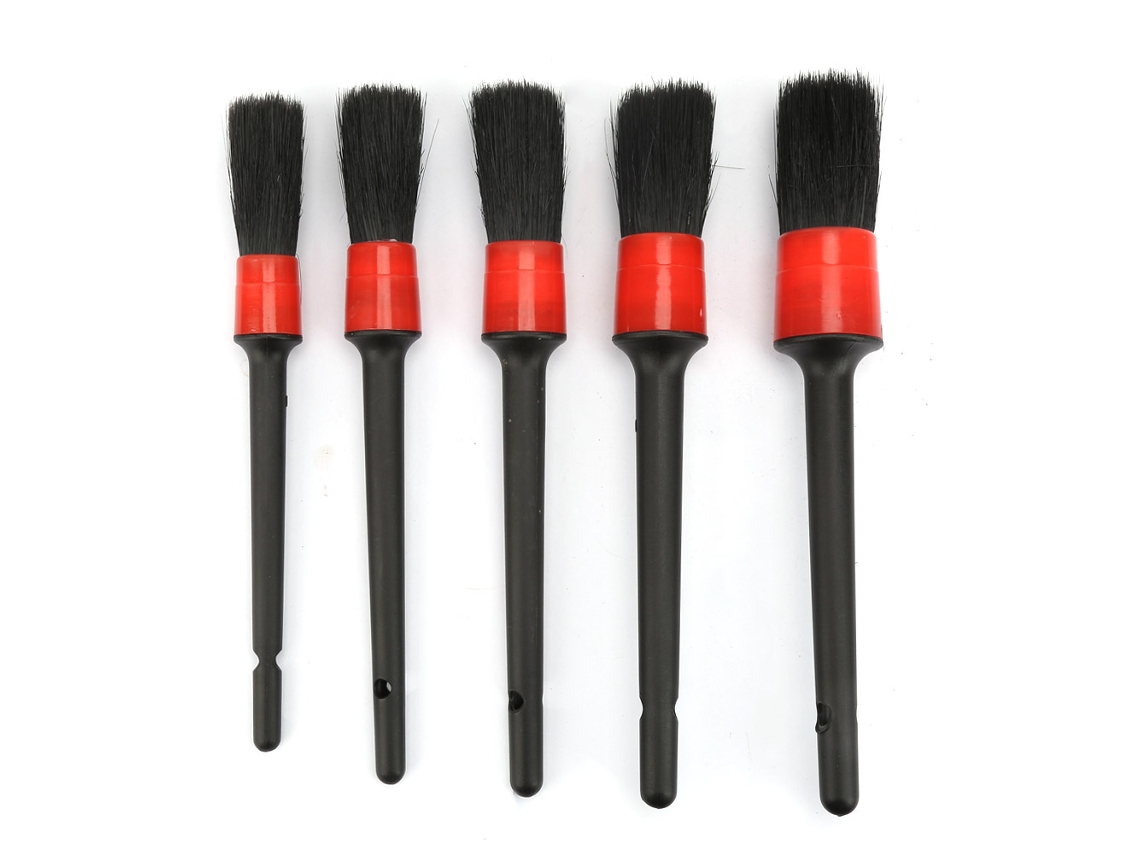 5pcs Set De Pincéis Plásticos Redondos Para Limpeza De Carros Pincéis De Pintura Detalhados Práticos Populares