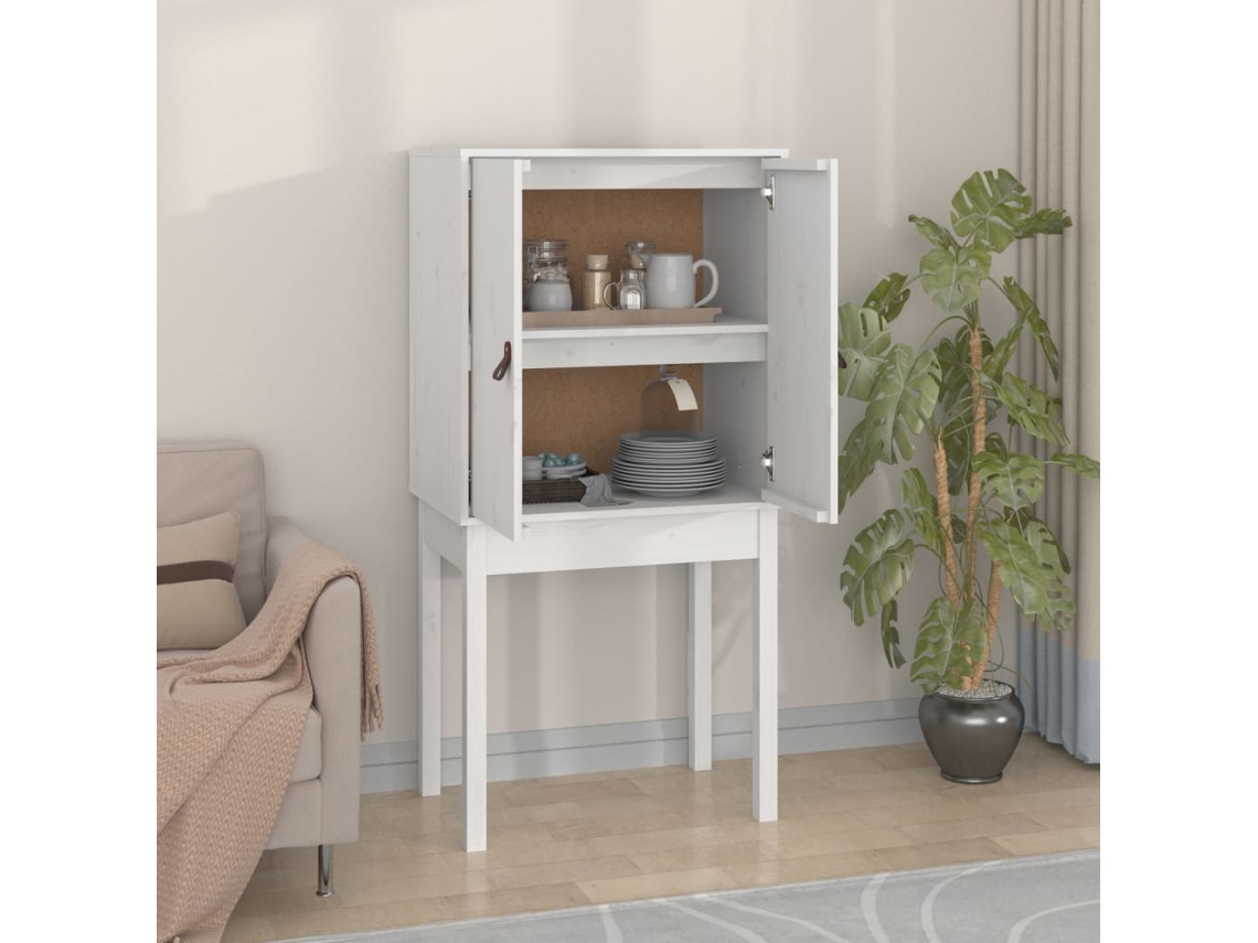 Aparador Alto 60x40x120 cm Madera Maciza de Pino Blanco