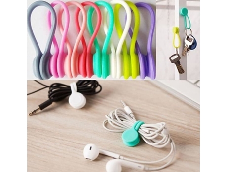 4 Peças Organizador De Cabo Magnético Multiuso Em Silicone Bluelans