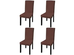 Vidaxl Capa Extensível Para Cadeira 4 Pcs Castanho