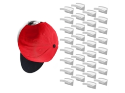 Ganchos Autoadesivos Para Chapéus Sem Furar - Design Minimalista De Rack De Chapéu Para Parede 32 Peças Branco