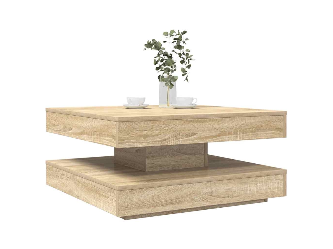 Vidaxl Mesa De Centro Rotativa A 360graus 70x70x34,5cm Carvalho Sonoma