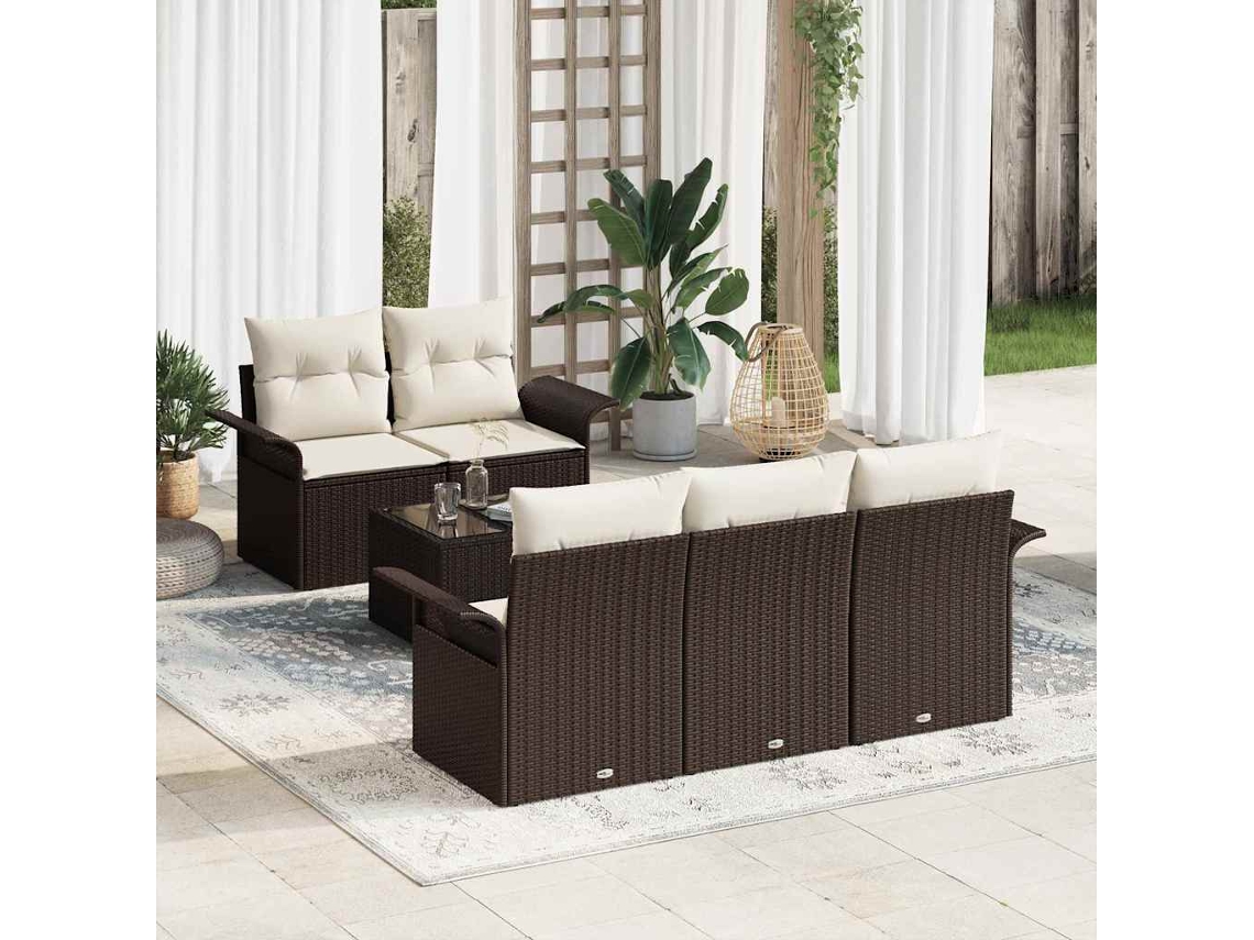 Vidaxl Conjunto De Sofá De Jardim 6 Unid. 5-número De Lugares
