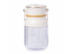 Liquidificadora Portátil Sem Fios Recarregável Por Usb, Copo Para Sumos De Fruta, 10 Lâminas, 800 Ml, Branca