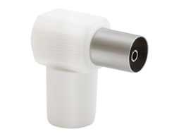 Ficha De Tv Coaxial 9.52mm Fêmea Angular Sem Interferências Branco Force Power