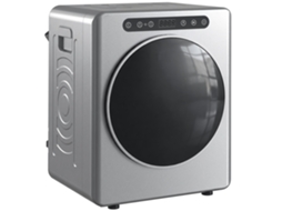 Secador De Evacuação 5kg, 1000w Compacto, Autónomo, Carga Frontal, Com Tambor Em Aço Inoxidável, Temporizador, Prateado