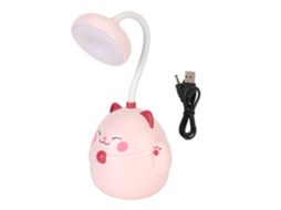 Lâmpada De Escritório Cute Estilo Cartoon Portátil Plegável Usb Recarregável Luz Led Protectora De Olhos Rosa