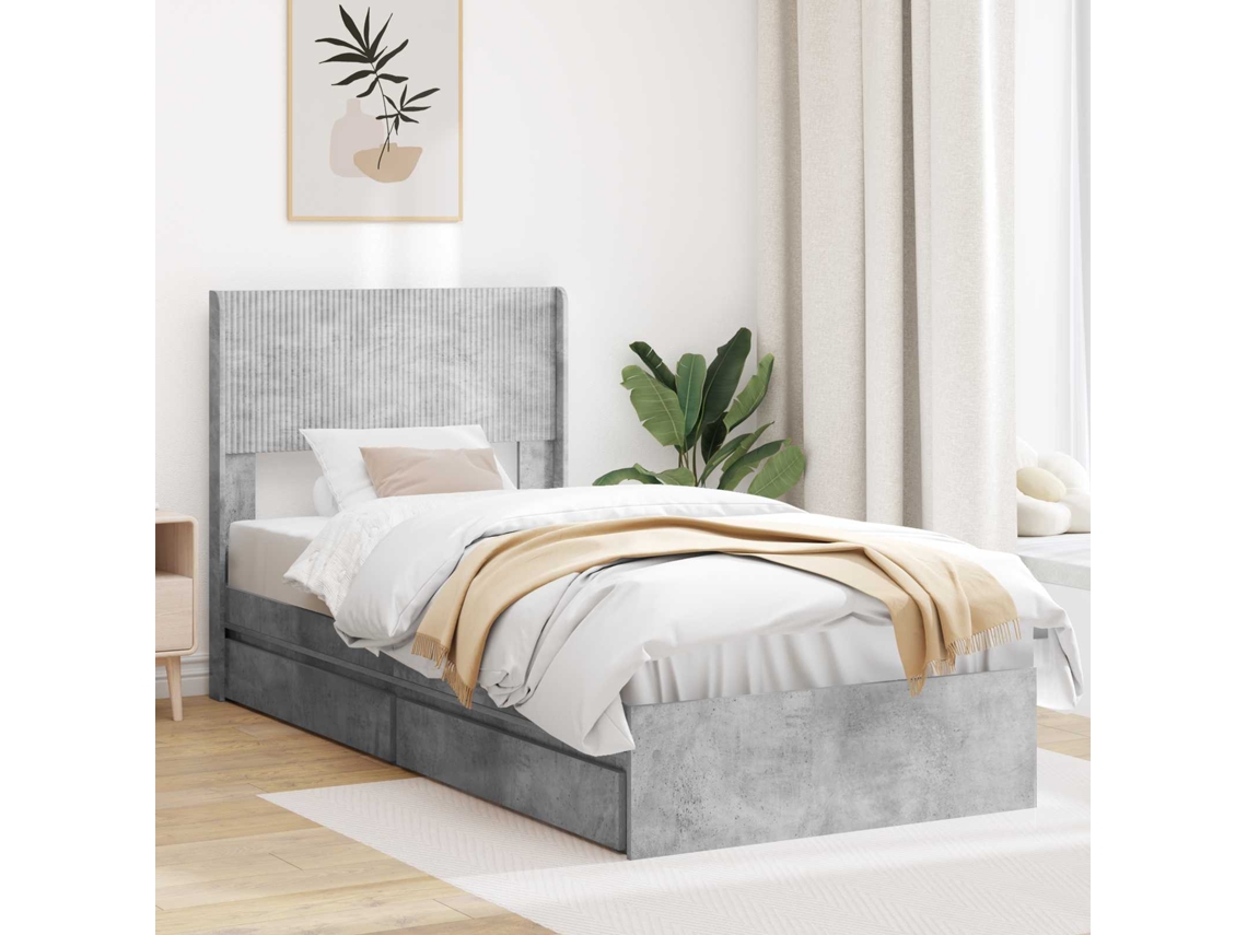 Vidaxl Estrutura De Cama Com Armazenamento E Cabeceira