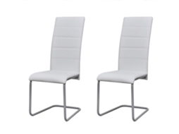 Conjunto 2 Cadeira de sala VIDAXL Branco Couro Artificial