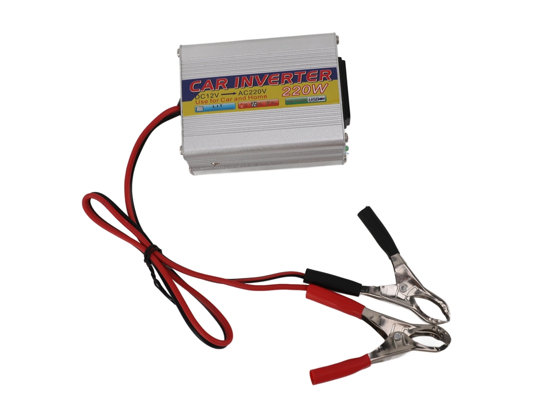 Inversor de energia para carro (220 W, uso duplo para carro e casa, com luz indicadora de funcionamento)