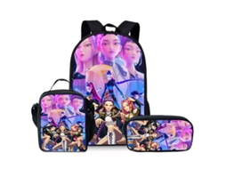 Conjunto De Mochila Estampada Com Lancheira E Estojo, Impermeável, Grande Capacidade, Proteção Para A Coluna E Alívio De Estresse, Estilo 26