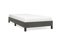 Estrutura de Cama Hanko em Veludo Cinzento Escuro (90x190 cm)