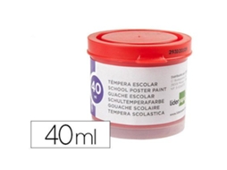 Frasco LIDERPAPEL Escola Têmpera 40ml. Vermelho