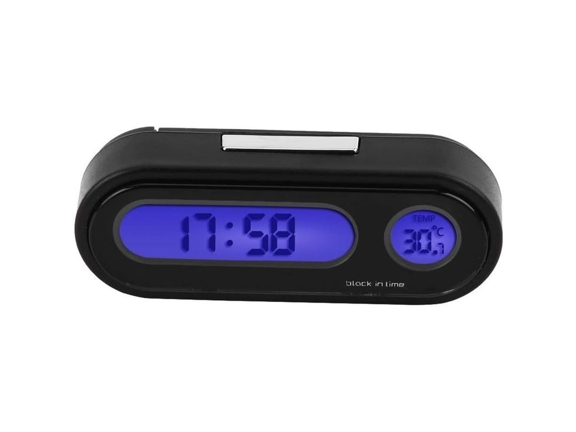 Reloj Digital Led Para Coche Con Termómetro Voltímetro Pantalla Lcd Interior Mini Electrónico