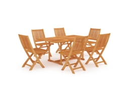 Conjunto Jantar de 7 para Jardim Madeira de Teca Maciça MAISON EXCLUSIVE