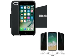 Kit Capa e Película de Vidro iPhone 6 Plus, 6s Plus Silicone Preto