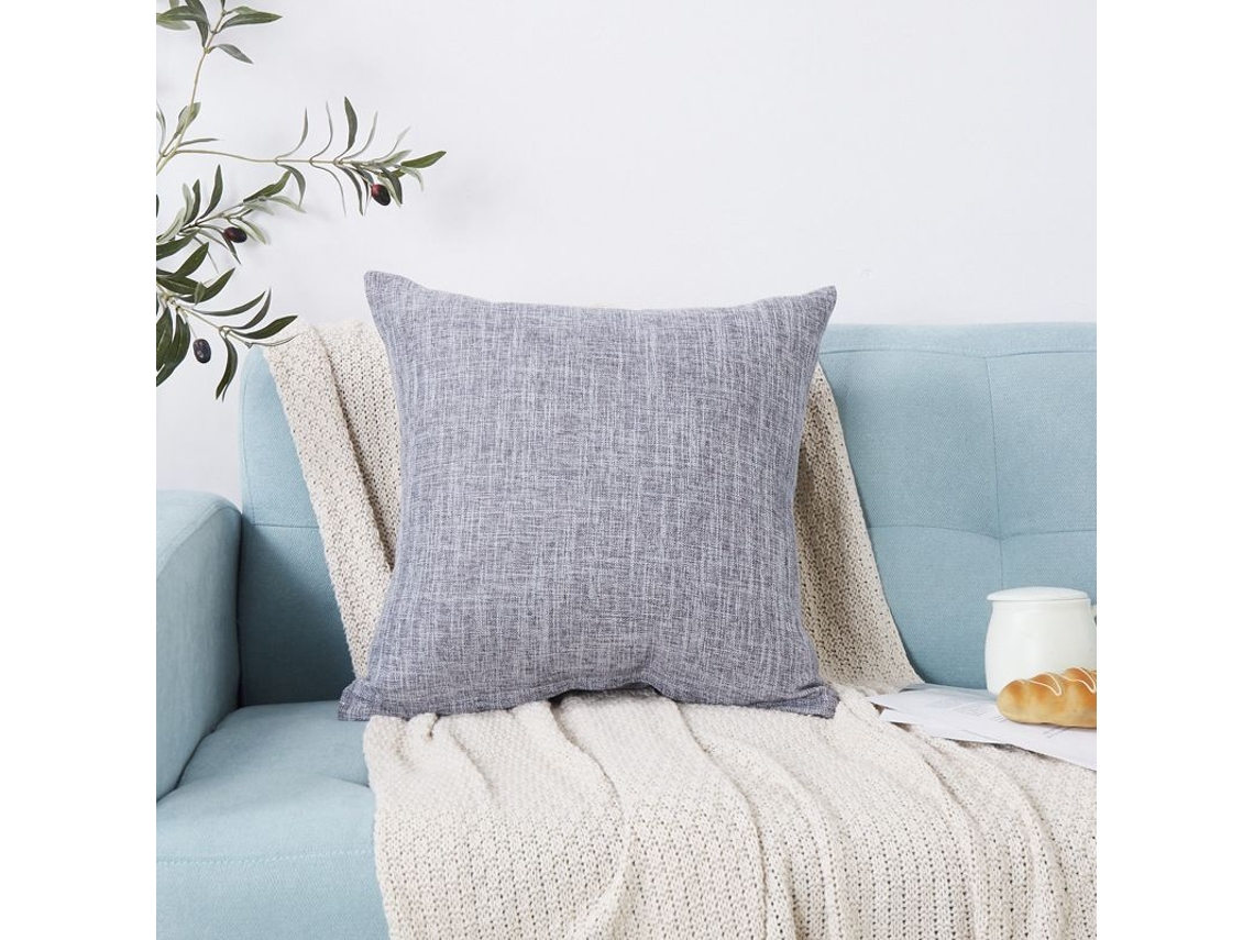 2026 fundas de Almohadas Decorativas de Lino 2 Unidades 40x40 Cm para Sofá Sala de Estar Gris