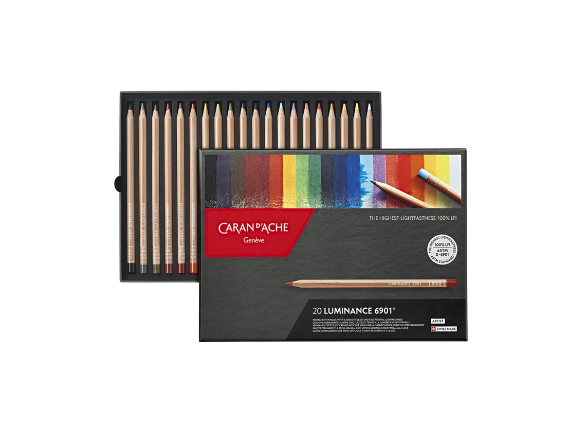 Lápis CARAN D'ACHE Luminance 6910 Caixa Cartão 20 Cores
