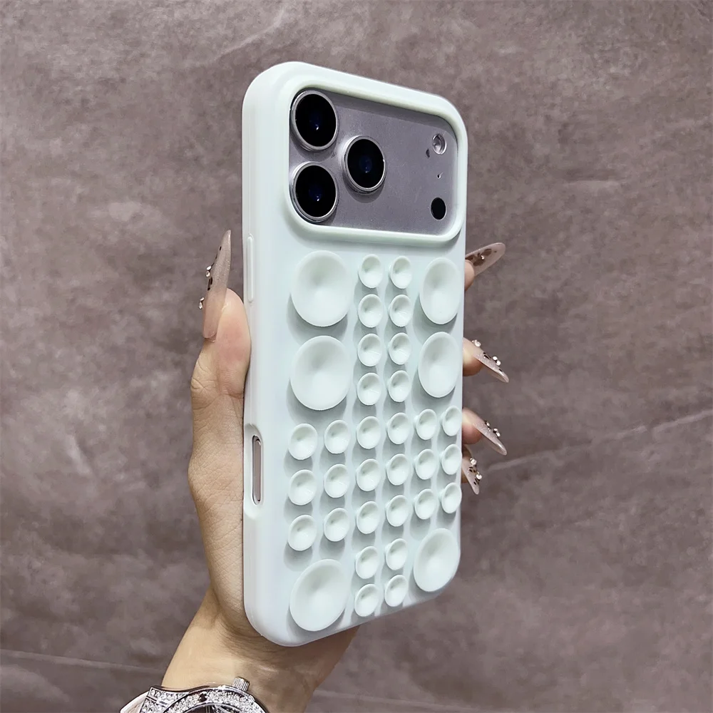 Capa De Silicone Redonda À Prova De Choque Com Ventosa Para Iphone (iphone 15 Pro Max, Ciano)