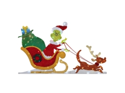 Adorno Natal Grinch Acrílico Luzes Bateria