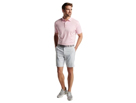 Polo Manga Curta Solid Stretch Rosa L PETER MILLAR