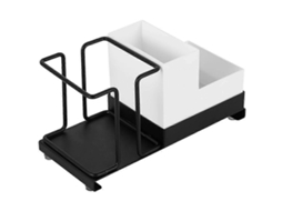 Organizador de estação de café e chá de metal para espaços pequenos, escritório, porta-copos descartáveis, sachês de chá Slowmooose
