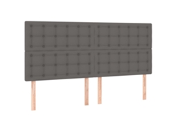 Cabeceira Cinza 200x5x118/128 Cm Couro Sintético MAISON EXCLUSIVE