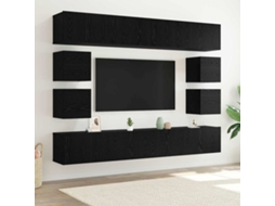 Vidaxl Conjunto De Móvel De Tv 8 Unid. Carvalho Preto