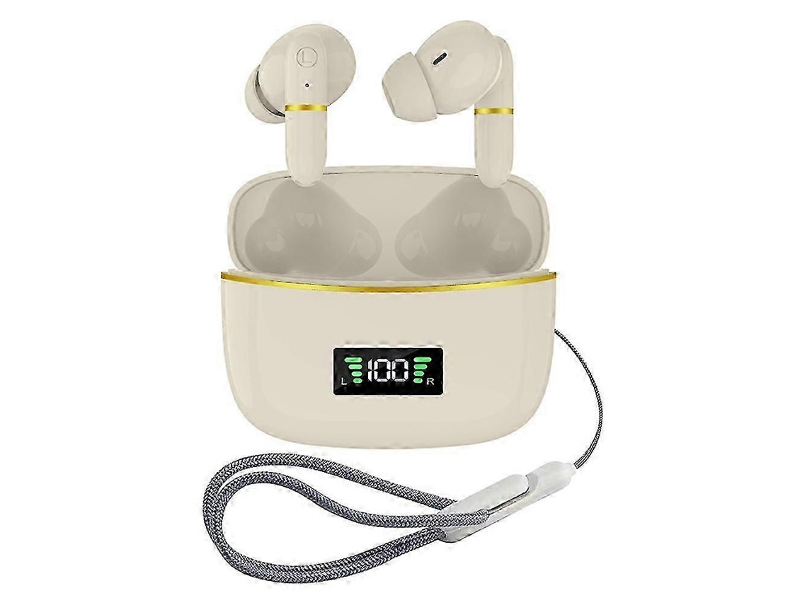 Fones De Ouvido Sem Fio J2 Bluetooth 5.3 Com Controle Por Toque, Tela Led E Estojo De Carregamento Apricot Ly Ebike
