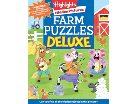 Livro Farm Puzzles Deluxe de Highlights (Inglês)