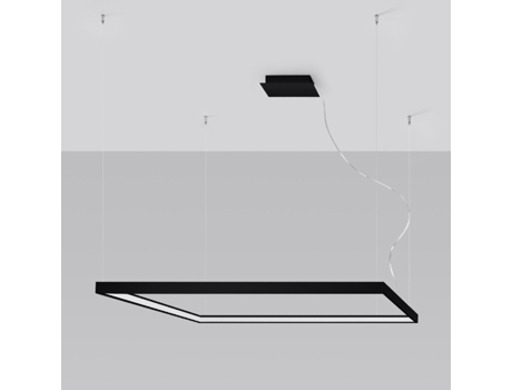 Candeeiro de Teto Led SOLLUX (Aluminio -  Nelya L - Preto - 4000K)