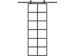 Porta de correr VIDAXL Preto Vidro (76x205 cm)