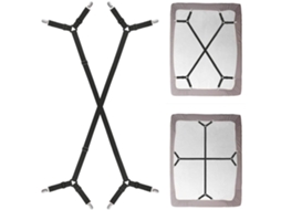 Suporte De Lençol Que Mantém O Lençol No Lugar, Faixa Elástica Ajustável De 100-250 Cm, Pega Triangular, Não Machuca, Ampla Gama De Uso, Preto, Conjun