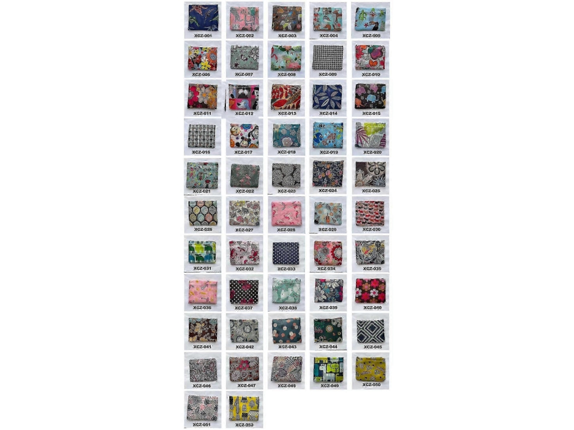 Conjunto de 12 Sacolas de Compras Dobráveis, Reutilizáveis, Estampadas e Laváveis GOKOCO