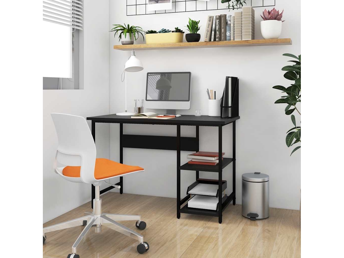 Vidaxl Secretária De Computador 105x50x72 Cm Mdf E Metal Preto