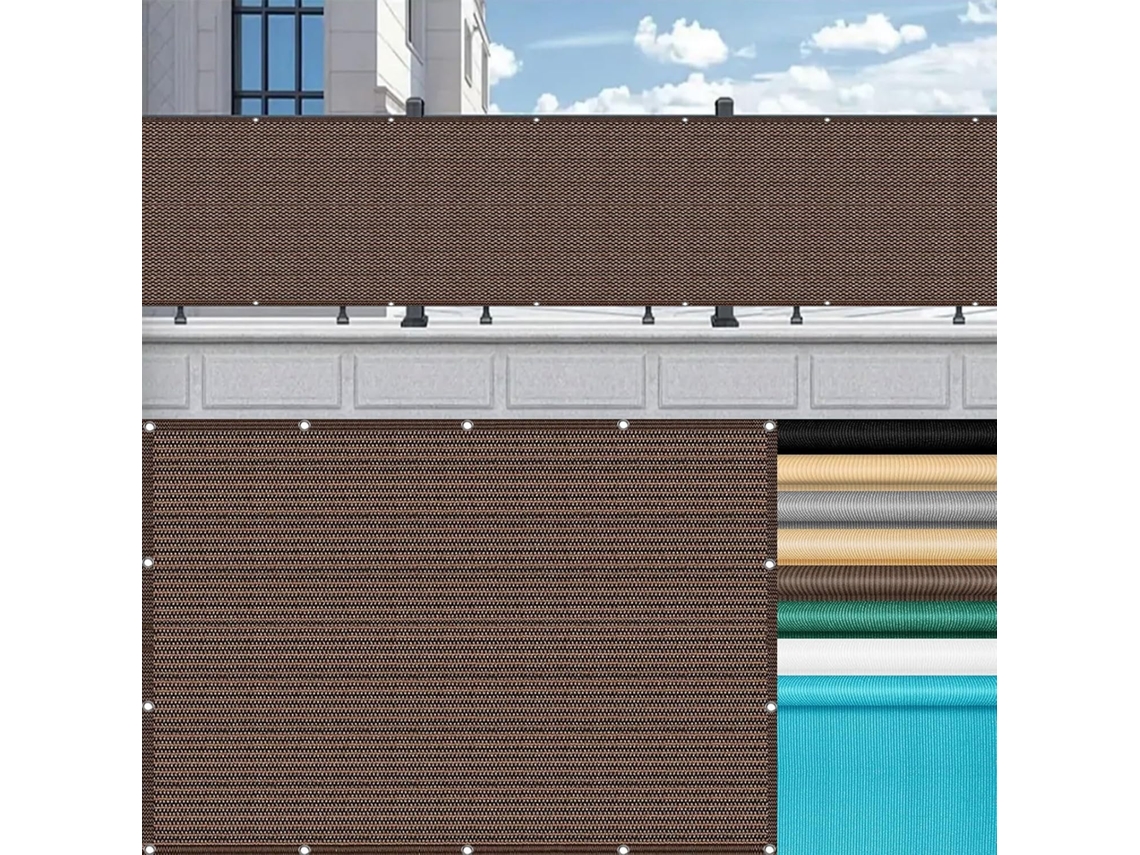 Tela De Privacidade, Guojun, 65 X 565 Cm, Hdpe, Resistente Ao Vento, Marrom