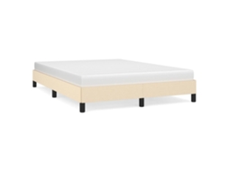 Bed Frame, Bed Frames Vidaxl Creme Tecido (140 X 190 Cm)