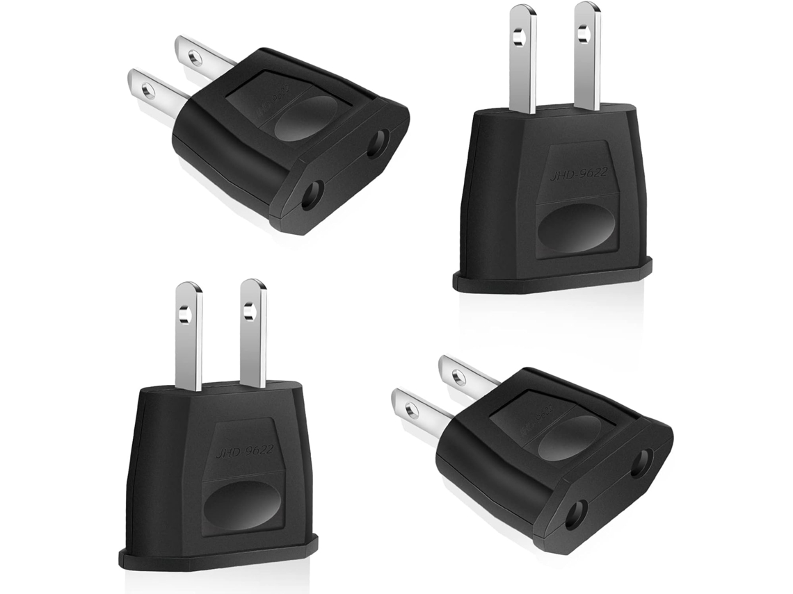 Conjunto De 4 Adaptadores Viagem Europeus Para Americanos, Adaptador De Tomada Europeia Para Os Eua, Adaptador De Tomada Viagem Europeu