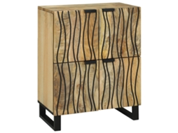 Conjunto 1 Buffet Vidaxl Castanho Madeira De Mangueira Maciça (60 X 33 X 75 Cm)