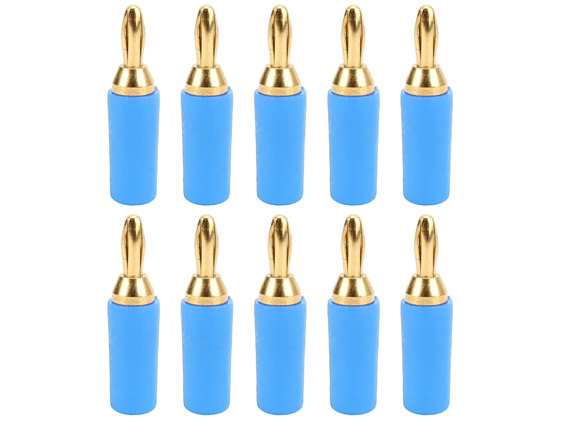 Yuru 10pcs Plugue de Banana Latão 2.5mm com Revestimento de Ouro J.10007 Conector para Teste de Instrumentos Azul