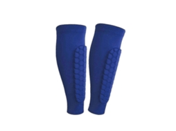 caneleiras de futebol juvenil, equipamento de proteção para a parte inferior da perna, azul Slowmoose