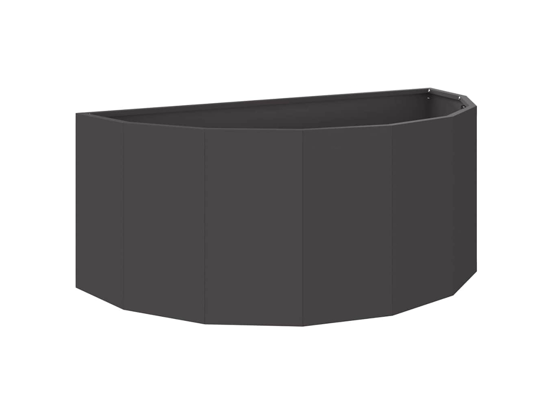 Conjunto 1 Vaso De Exterior Vidaxl Preto Aço (90 X 45 X 35 Cm)