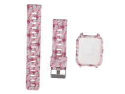 Cinto de Relógio de Silicone com capa protetora para Huami Amazfit Pink Butterfly EOOCOO