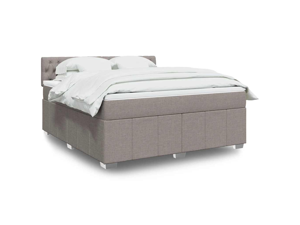 Vidaxl Cama Com Molas/colchão 180x200 Cm Tecido Castanho-acinzentado